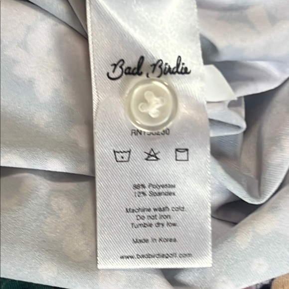 Bad Birdie Playful Floral Golf Polo sz XL :ink Green Black - Picture 9 of 10